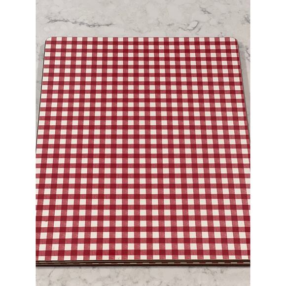 4 Piece Pottery‎ Barn Gingham Cork Heat Resistant Back Hard Placemats Red White - Picture 2 of 4